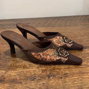 La Florence Sequined & Embellished Pointed Heels